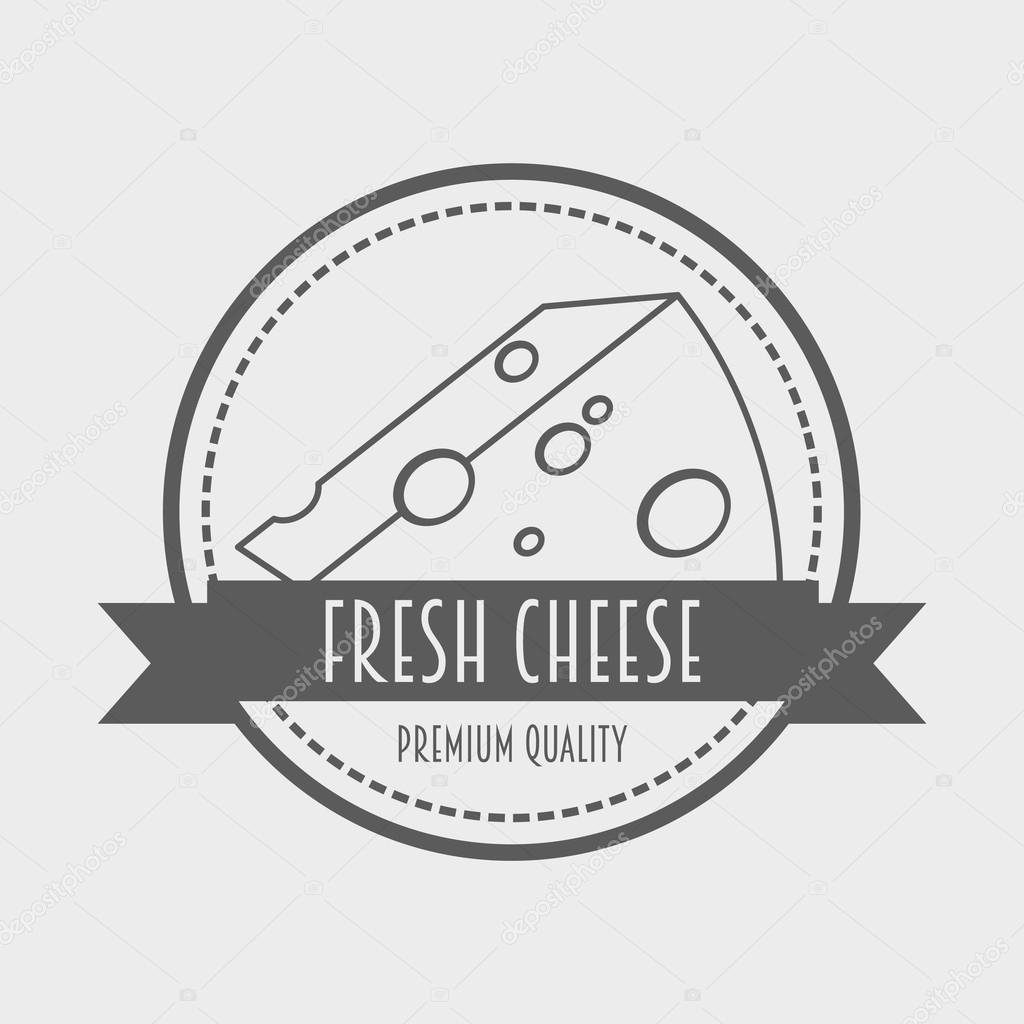 Cheese vintage label, logo or sign design template