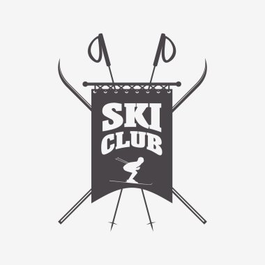 Kayak Resort logo, amblem, etiket veya rozetleri öğe vektör.