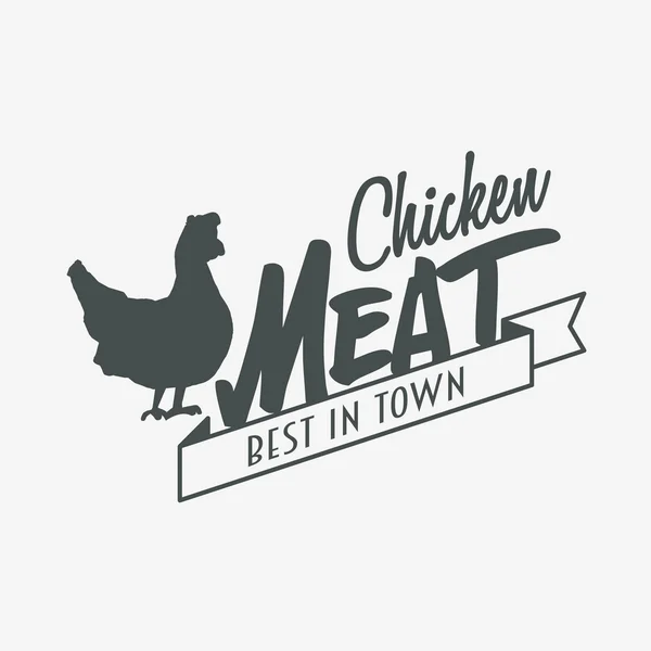 Logo de carne de pollo o plantilla de diseño de etiqueta — Vector de stock