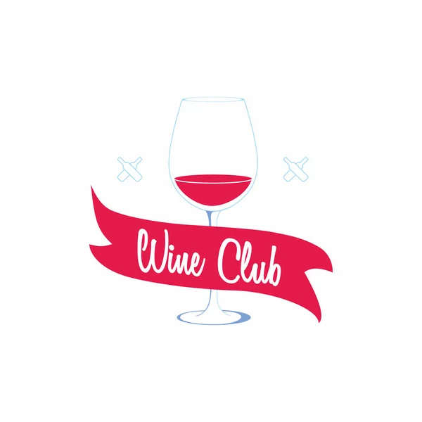 Шаблон дизайну винного магазину, логотипу або символу зі склом — стоковий вектор