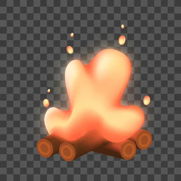 Εικόνα φωτιάς. Αφηρημένη stylized καρτούν 3d φωτιά — Διανυσματικό Αρχείο