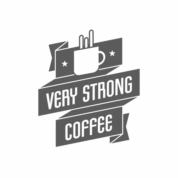 カップとタイポグラフィのレトロなビンテージ コーヒー ロゴ — ストックベクタ