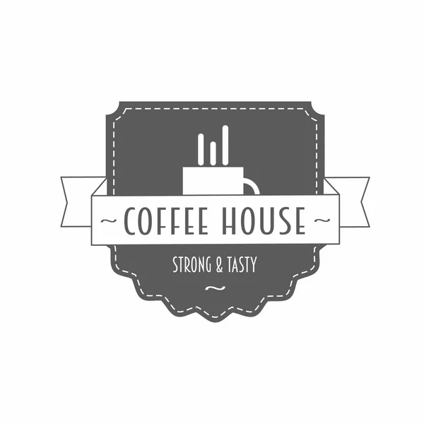 "コーヒーハウス - 強くておいしい" - ベクトルロゴデザインテンプレート — ストックベクタ
