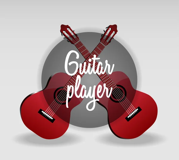 Illustrazione vettoriale dettagliata di due chitarre rosse classiche — Vettoriale Stock