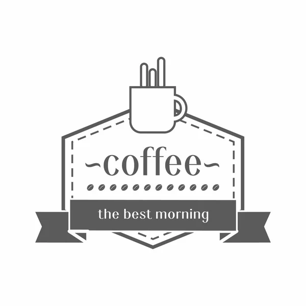 入力するとコーヒー ショップのロゴ — ストックベクタ