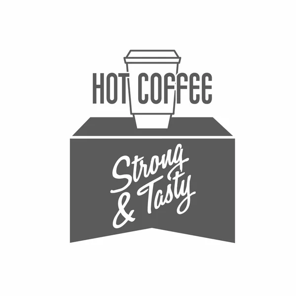 コーヒー カップと入力ロゴ — ストックベクタ