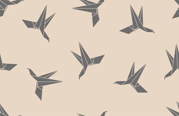 无缝模式日本折纸蜂鸟. — 图库矢量图片