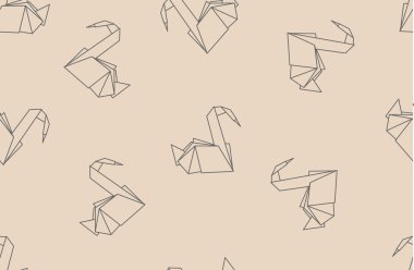Japanese origami paper cranes seamless pattern. Can be used for web page backgrounds, surface textures, background on business cards or poster, wallpapers, print on textiles.