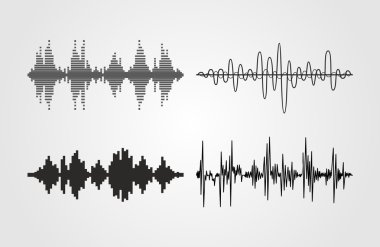 Set of vector sound waves. clipart
