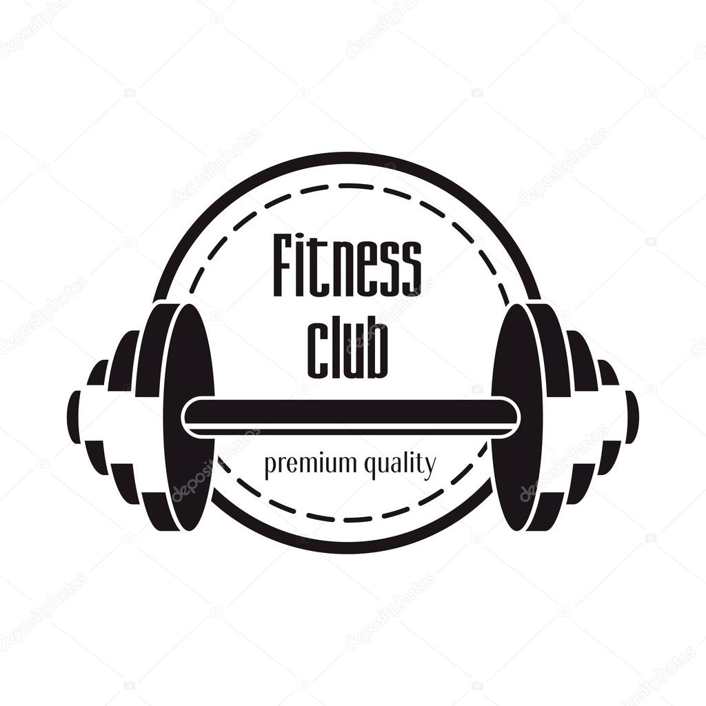 fitness club logo design concept with barbell