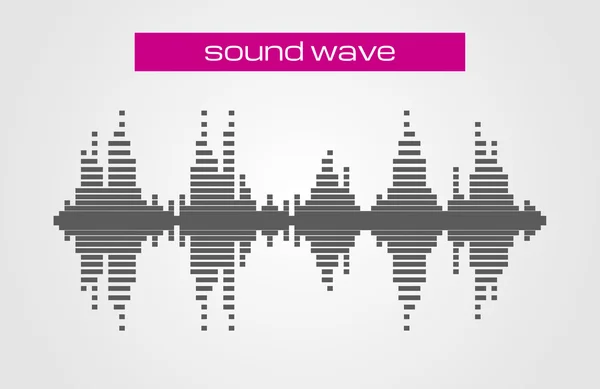 Sound wave music design element isolated on white background.  Can be used for background on business cards or poster, design element, print on textiles — Stock Vector