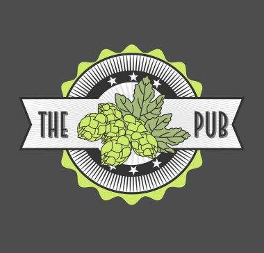 Bira, için bira evi, Brewing Company, Pub, Bar etiketini Retro tarz.