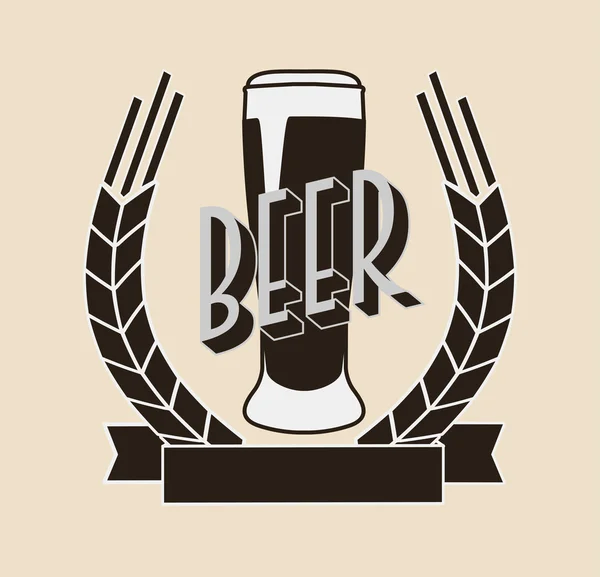 Retro logo begreppet öl. Bra som en mall av annonseringen. Kan användas för bakgrunden på visitkort eller affisch, design element, skriva ut på textilar etc. — Stock vektor