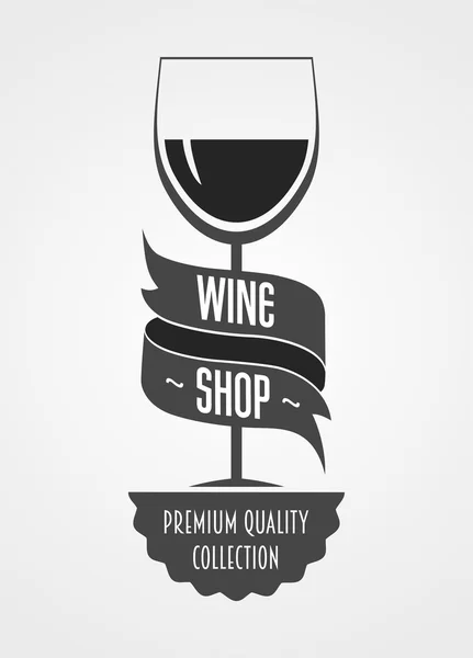 Концепция логотипа винного магазина или шаблон с бокалом вина — стоковый вектор