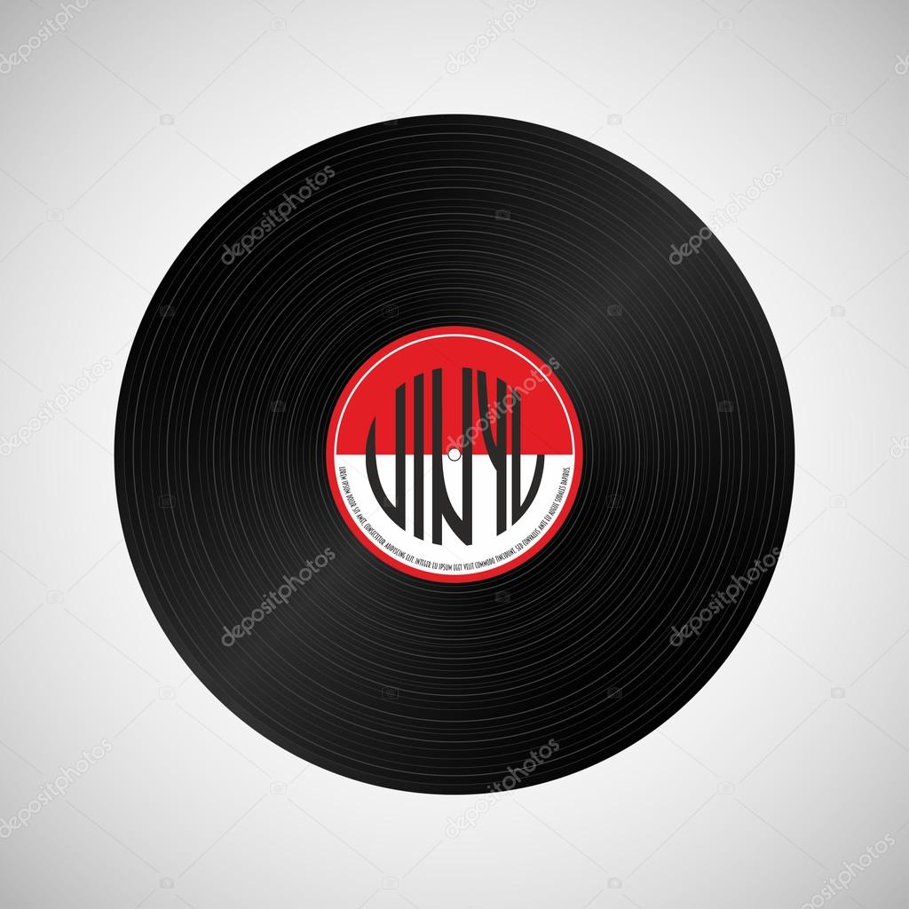 gramophone vinyl disc on light background