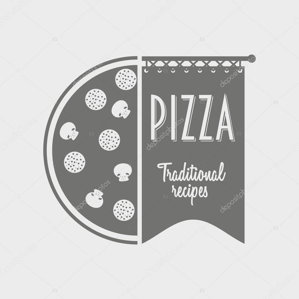 Vector concept of italian pizza logo.