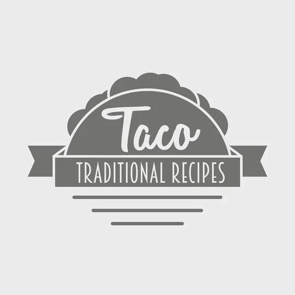 Koncepce tacos vektorové logo designu. Mexická restaurace nebo rychlého občerstvení, ikona. Slouží k design menu, vizitky, plakáty. Vektorové ilustrace. — Stockový vektor