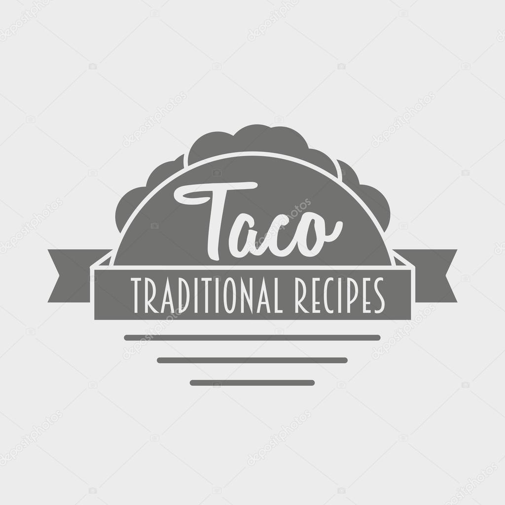 Concept of tacos vector logo design. iconMexican restaurant or fast food . Can be used to design menu, business cards, posters. Vector illustration.