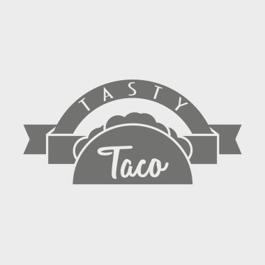 Vektör Taco logo kavramı veya şablonu. Resimde menü, kartvizit, poster tasarımı için kullanılabilir.