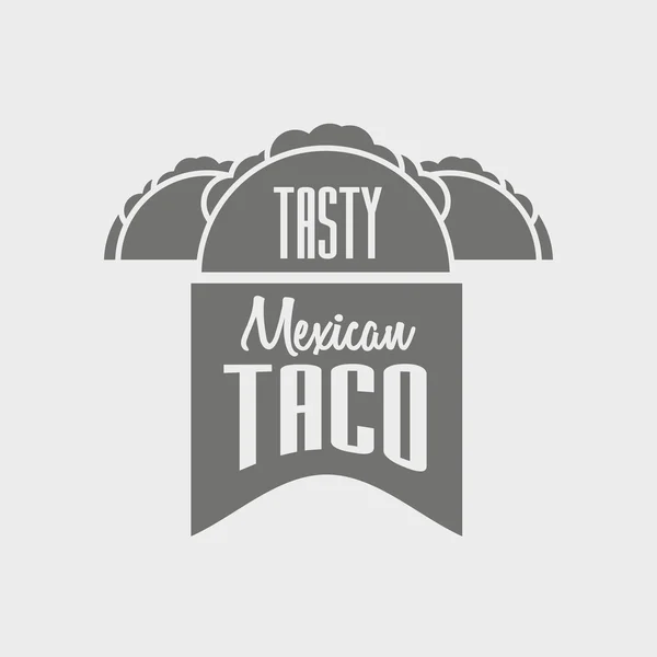 Leckeres mexikanisches Taco-Poster, Logo, Badge-Konzept oder Vorlage. Abbildung kann verwendet werden, um Speisekarte, Visitenkarten zu entwerfen. — Stockvektor