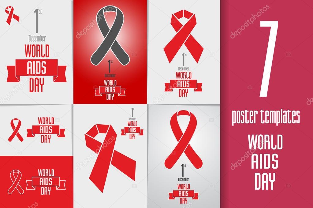Set of World AIDS day  Banners, Flyers and Posters templates