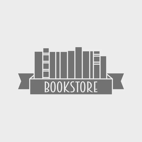 Bibliotheek of boekhandel logo concept. Kan worden gebruikt voor het ontwerpen van kaarten, posters, flyers, opslaan van windows. — Stockvector