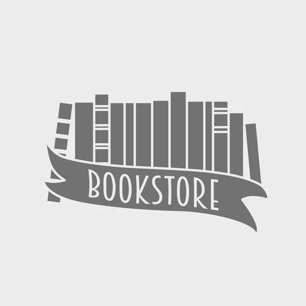 Bookstore logotype on gray background — Stock Vector