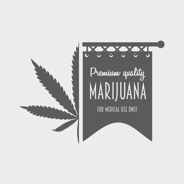 Vector cannabis y marihuana logo o concepto de póster . — Archivo Imágenes Vectoriales