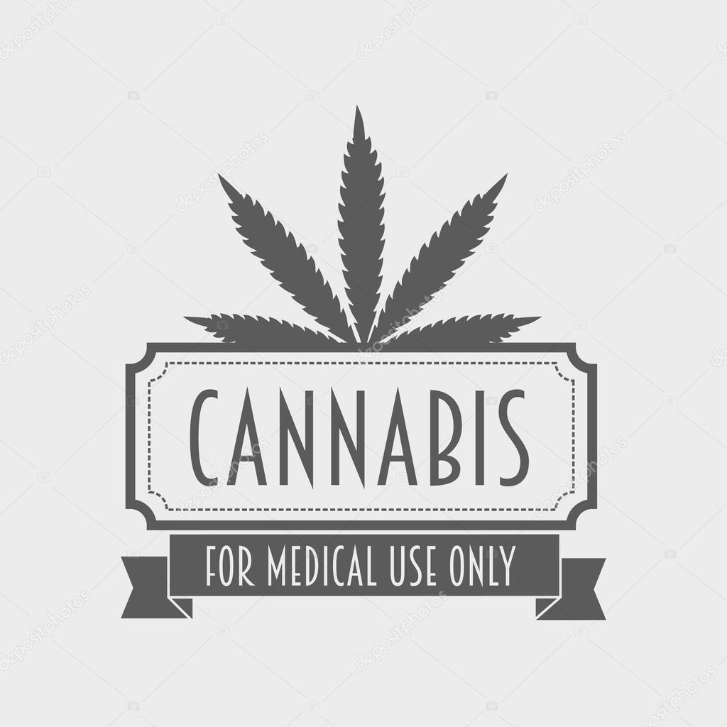 Medical marijuana logos. Cannabis badge, labels design concept