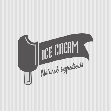 Vektör dondurma logosu, rozet veya işareti herhangi bir kullanım için