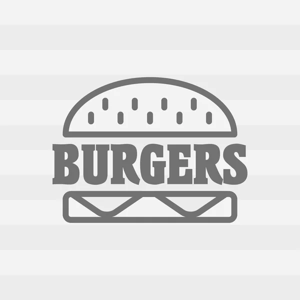 Линейный значок гамбургера. Знак фаст-фуда. Шаблон для гамбургера, бейджа или логотипа . — стоковый вектор