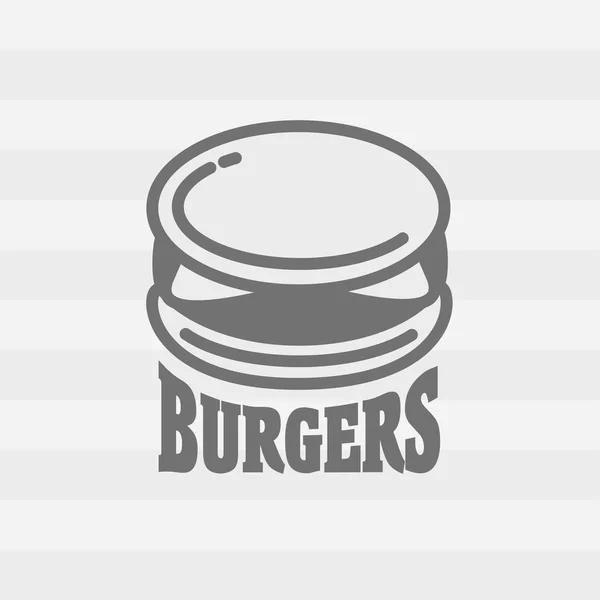 バーガーのロゴ。ファーストフードのシンボルまたはバッジのコンセプト — ストックベクタ