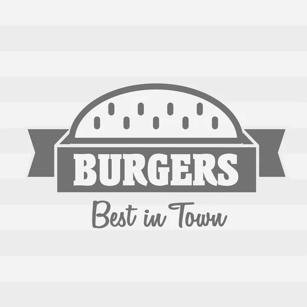 Burger Vector Illustration. Konsep logo atau label . - Stok Vektor