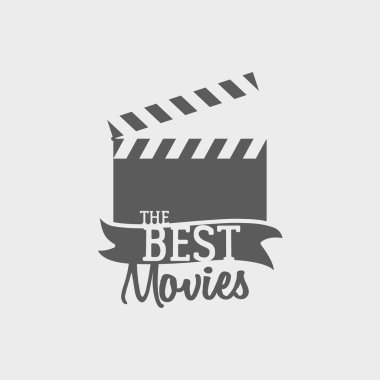 vector slate Board for shooting movies.  Label or logo concept. Poster element