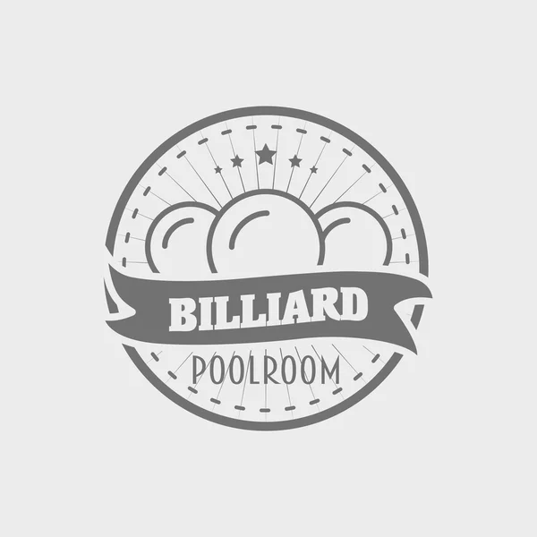 Billiard poolroom logo, label or badge concept — Stok Vektör