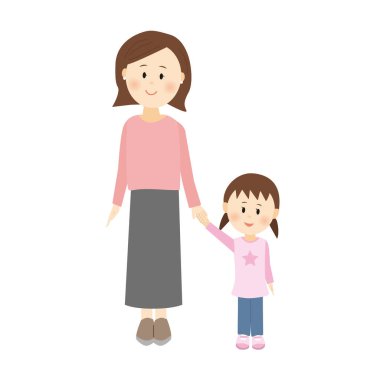 El ele tutuşarak anne ve çocuk