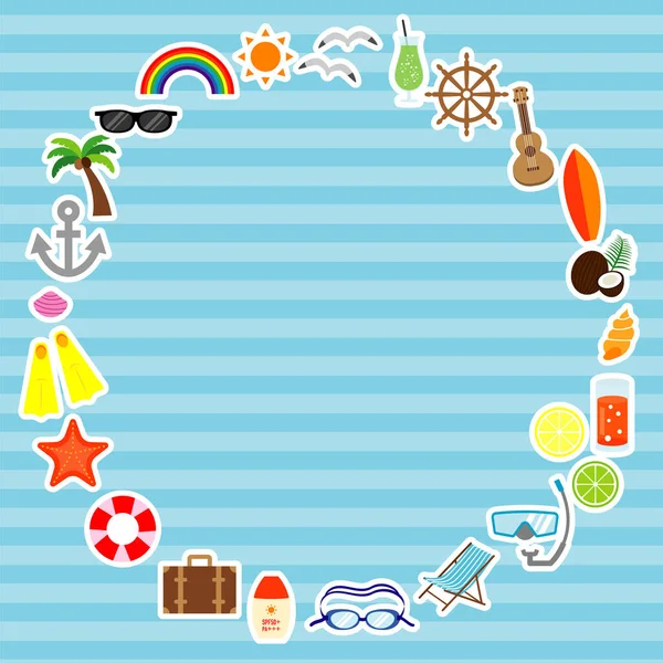 Juego Ilustración Llama Vectorial Verano Para Playas Piscinas Bebidas Etc — Vector de stock