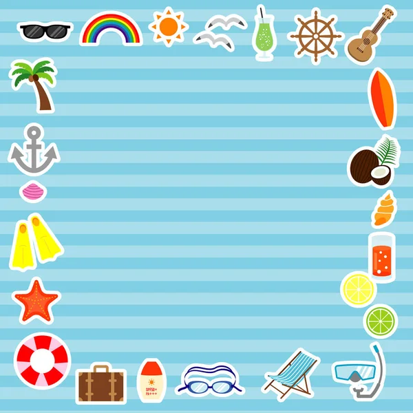 Juego Ilustración Llama Vectorial Verano Para Playas Piscinas Bebidas Etc — Vector de stock