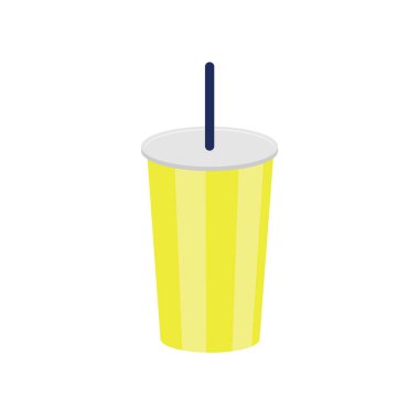 Sarı bardak meyve suyu illüstrasyonu ve simgesi