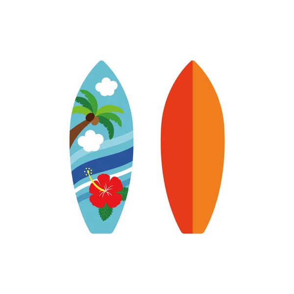 Clip Art Deux Planches Surf Avec Motif — Image vectorielle