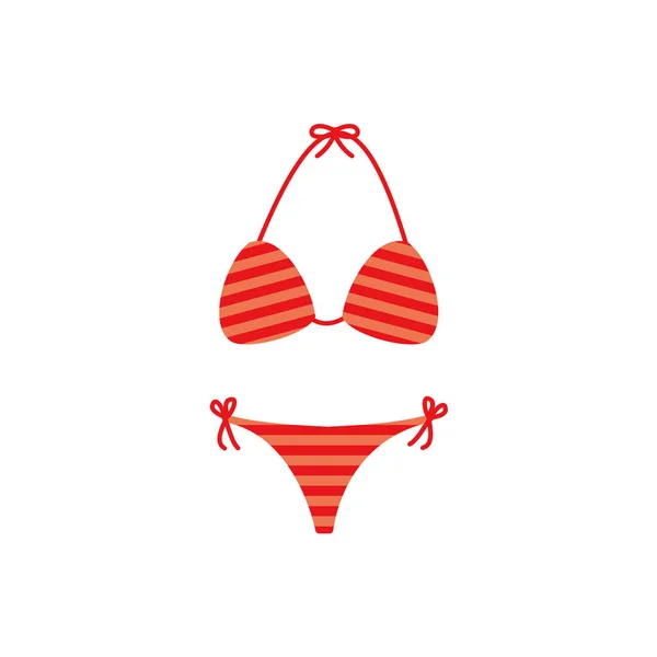 Striped Bikini Clip Art Icons — Stock Vector