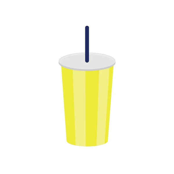Yellow Cup Juice Illustration Icon — Vector de stock