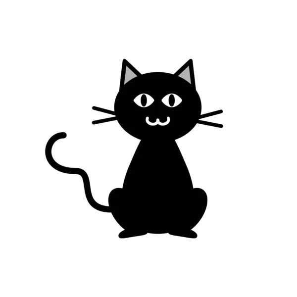 Niedliche Schwarze Katze Clip Art — Stockvektor