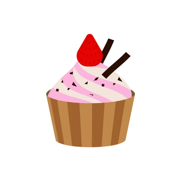 Strawberry Cupcake Clip Art — Stock Vector