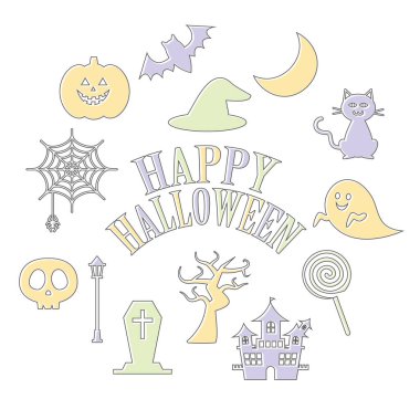 Tatlı pastel Cadılar Bayramı sanat eserleri