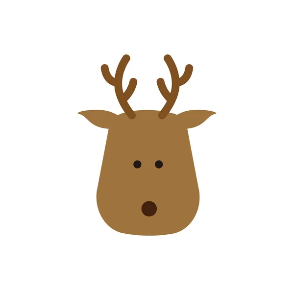 Simple Flat Reindeer Illustration Material — Stock Vector