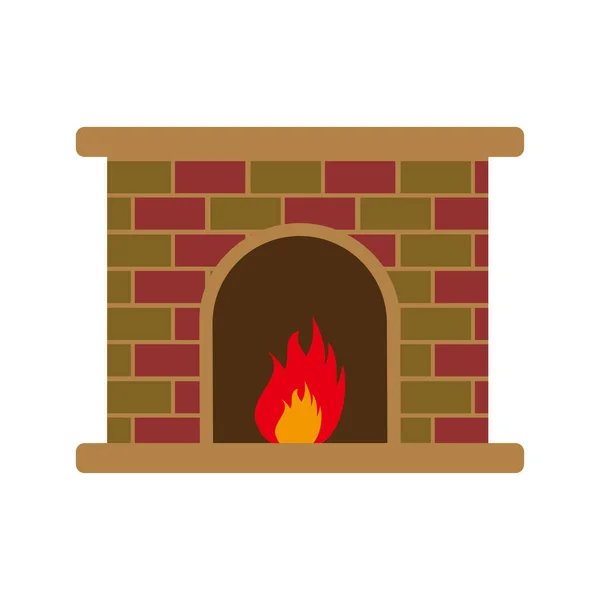 Flat Simple Fireplace Illustration Material — Stock Vector