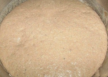 Sıcak suda mayayı sulandır. Malt kütlesine dök. Kalan suyu da diş minesi kabına ekle. Sıcak bir yere koyduk. Tortu oluşana kadar kütle mayalanmalı..