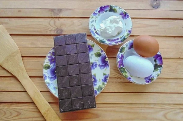 Preparar Todos Los Ingredientes Para Hacer Mousse —  Fotos de Stock