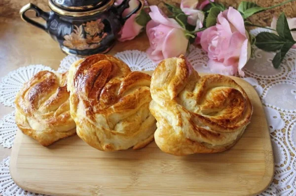 Panini Magri Sono Pronti Torte Fatte Casa Sono Soffici Morbide — Foto Stock